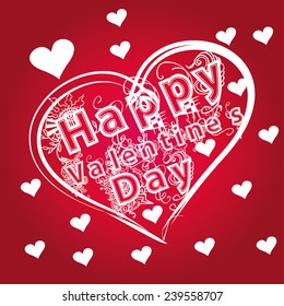 valentines day red heart vector art