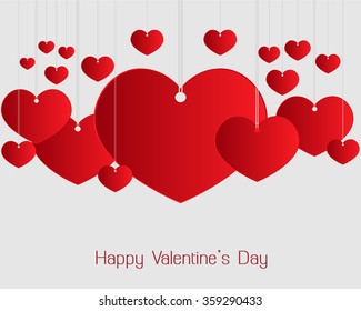 Valentines day red heart. Vector illustration