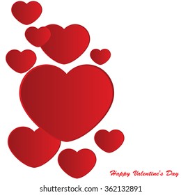 Valentines day red heart. Vector illustration