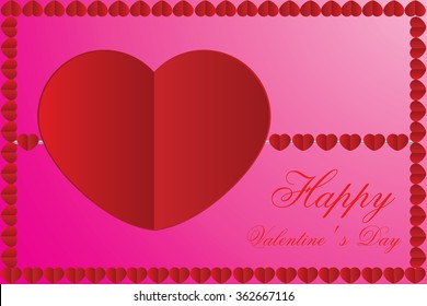 Valentines day red heart. Vector illustration