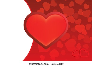 Valentine's day red hearth background vector