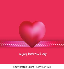 Valentine's Day. Red hearts. Abstract vector illustration. Pink. Border. Congratulation. Holiday.