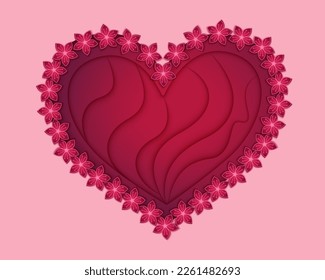 Valentine's Day. Red hearts. vector illustration in valentine's day concept. Flower heart.