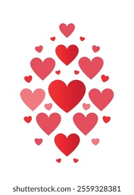 valentines day red hearts vector