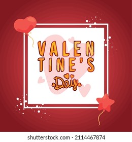 valentines day red postcard frame