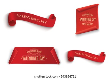 Valentine's day.the red scroll.set of banners