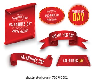 Valentine's day.the red scroll.set of banners