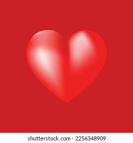 Valentines Day Red Sweet Balloon Hearts. 3D Vector Illustration