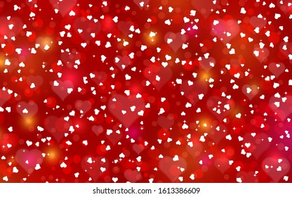 Valentine's Day red vector background with hearts