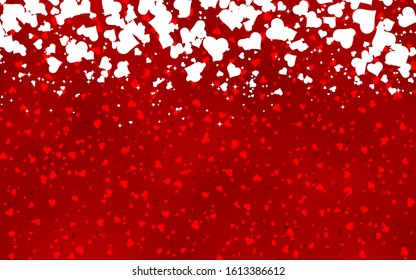 Valentine's Day red vector background with hearts
