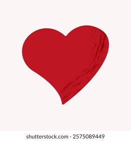 Valentine's day red vector heart. Heart vector icon. Artistic red heart love symbol. Heart shape Isolated