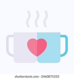 Valentines Day Related Hot Coffee Icon, Love And Romance, Flat Isolated Vector Icon.