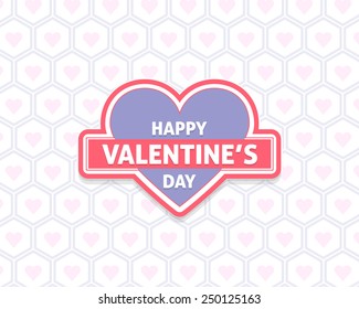 Valentines Day Retro Heart Graphic Flat Celebration Card, Background, Announcement and Celebration Message Poster, Cover Design