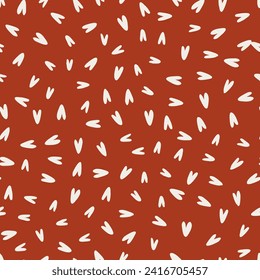 San Valentín retro moderno de fondo de vector repetitivo, papel digital, patrón sin fisuras con elementos dibujados a mano y corazones