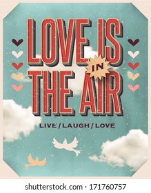 Valentines day retro style poster
