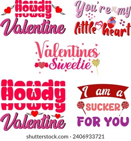 Valentine's Day Retro T-shirt Design Bundle

