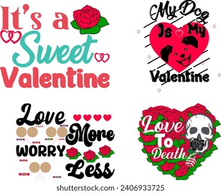 Valentine's Day Retro T-shirt Design Bundle

