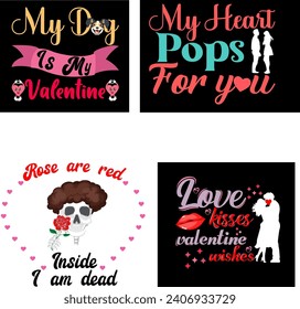 Valentine's Day Retro T-shirt Design Bundle

