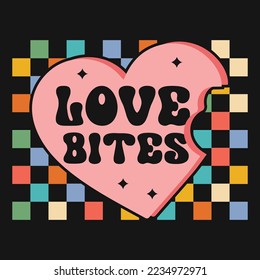 Valentine's Day Retro Typography T-shirt