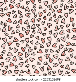 Valentine's Day Retro Vintage Heart Seamless Pattern
