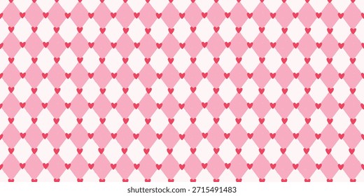 Valentinstag rhombus nahtloses Muster mit roten Herzen für Drucke, Tapeten, Textilien, Hintergründe, Banner, Umschlagpapier, Produktverpackungen, etc. dekoriert. EPS 10