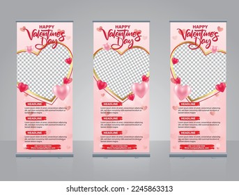 valentines day roll up,pull up banner simple design