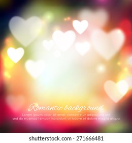 Valentine's day romantic background with hearts. Vector illustration