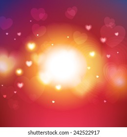 Valentine's day romantic background. Vector illustration