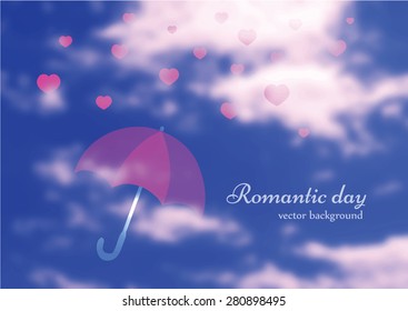 Valentine's day romantic background. Vector illustration. Template for poster.