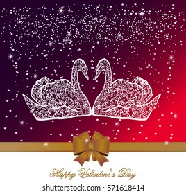 Valentine's Day. Romantic card with heart for love confessions. Vector illustration