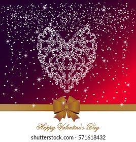 Valentine's Day. Romantic card with heart for love confessions. Vector illustration