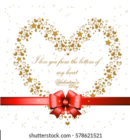 Valentine's Day. Romantic card with heart for love confessions. Vector illustration