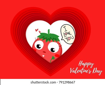 Valentines day romantic card for poster and love letter with red heart design cute pink concept 