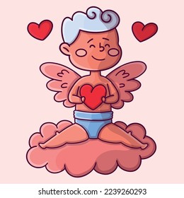 Valentine's day romantic cartoon .