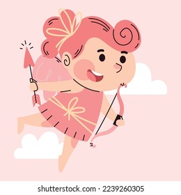 Valentine's day romantic cartoon .