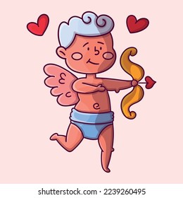 Valentine's day romantic cartoon .