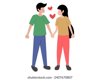 Valentines Day Romantic Couple Illustration