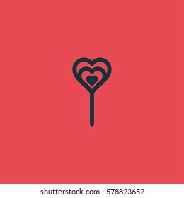 Valentine's day. Romantic design elements isolated. Thin line version. Vector illustration. Candy icon