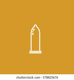 Valentine's day. Romantic design elements isolated. Thin line version. Vector illustration. Condom icon