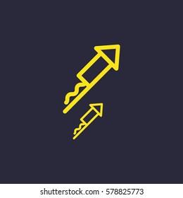 Valentine's day. Romantic design elements isolated. Thin line version. Vector illustration. Firework icon