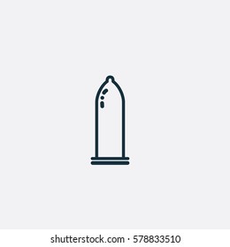 Valentine's day. Romantic design elements isolated. Thin line version. Vector illustration. Condom icon