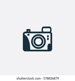Valentine's day. Romantic design elements isolated. Thin line version. Vector illustration. Camera icon