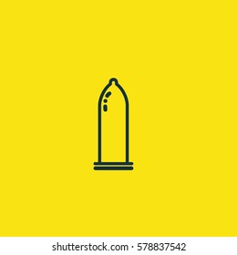 Valentine's day. Romantic design elements isolated. Thin line version. Vector illustration. Condom icon