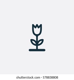 Valentine's day. Romantic design elements isolated. Thin line version. Vector illustration. Flower icon