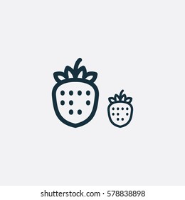 Valentine's day. Romantic design elements isolated. Thin line version. Vector illustration. Strawberry icon