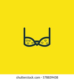 Valentine's day. Romantic design elements isolated. Thin line version. Vector illustration. Bra icon