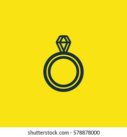 Valentine's day. Romantic design elements isolated. Thin line version. Vector illustration. Ring icon