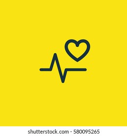Valentine's day. Romantic design elements isolated. Thin line version. Vector illustration. Cardiogram icon