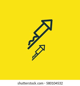 Valentine's day. Romantic design elements isolated. Thin line version. Vector illustration. Firework icon