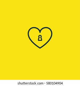 Valentine's day. Romantic design elements isolated. Thin line version. Vector illustration. Heart icon